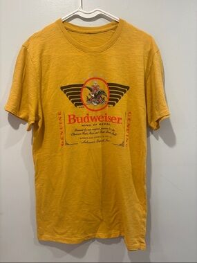 Budweiser Yellow Short Sleeve Tee with Retro Crest ptp 19